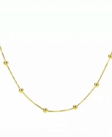 Corrente Veneziana de Bolinhas 60cm – Ouro 5mls