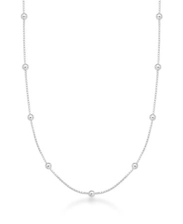 Corrente Veneziana de bolinha 45cm. Prata 925