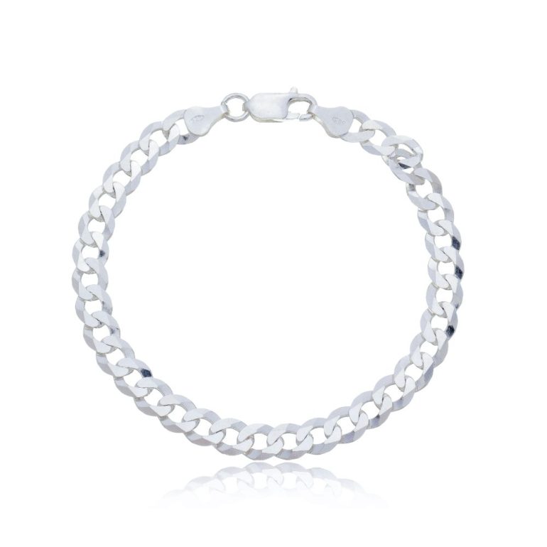 Pulseira Grumet Grossa 6mm. Prata 925