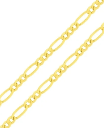 Corrente 3×1 Média 3,5mm. 60cm  - Ouro 5mls