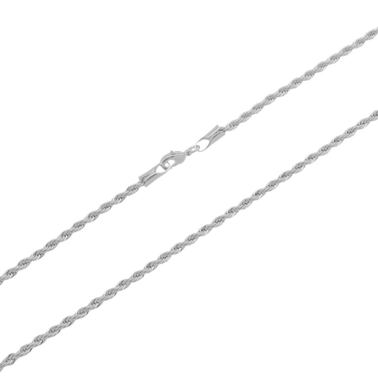 Corrente Cordão Baiano 2,5mm. 45cm -  Ródio
