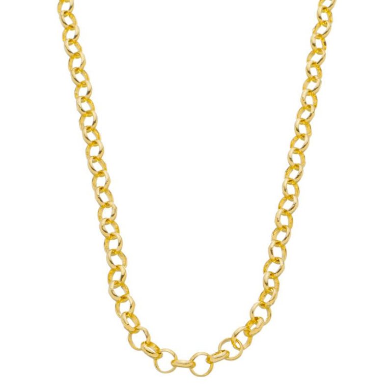 Corrente Elo Port.  Médio 4mm. - Ouro 5mls