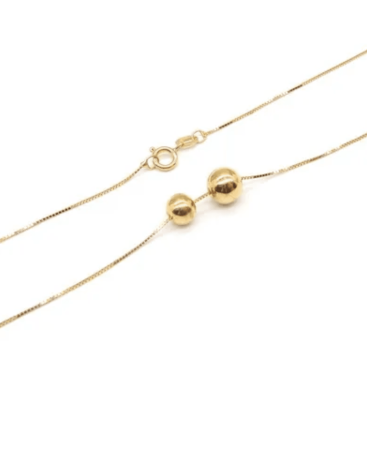 Corrente Veneziana com Bolinhas 50cm - Ouro 5mls