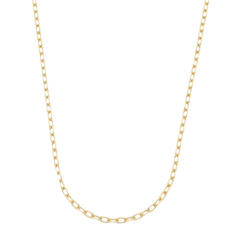 Corrente Cadeado Diamantada 60cm - Ouro 5mls