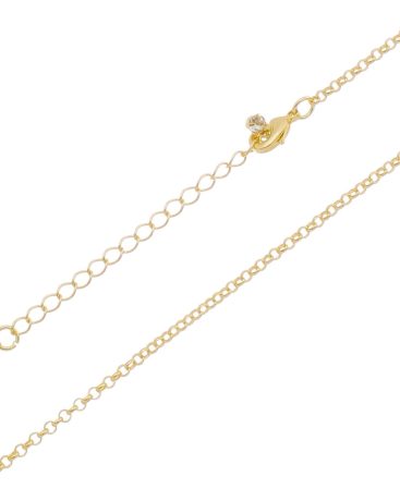 Corrente Elo Port. Fina 2,0mm.  50cm - Ouro 5mls