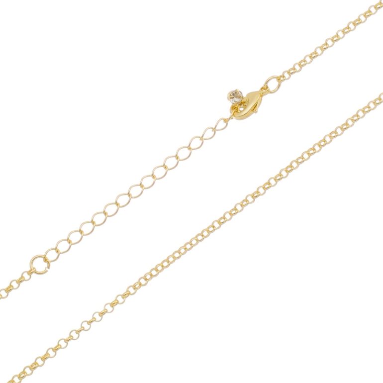 Corrente Elo Port. Fina 2,0mm.  50cm - Ouro 5mls