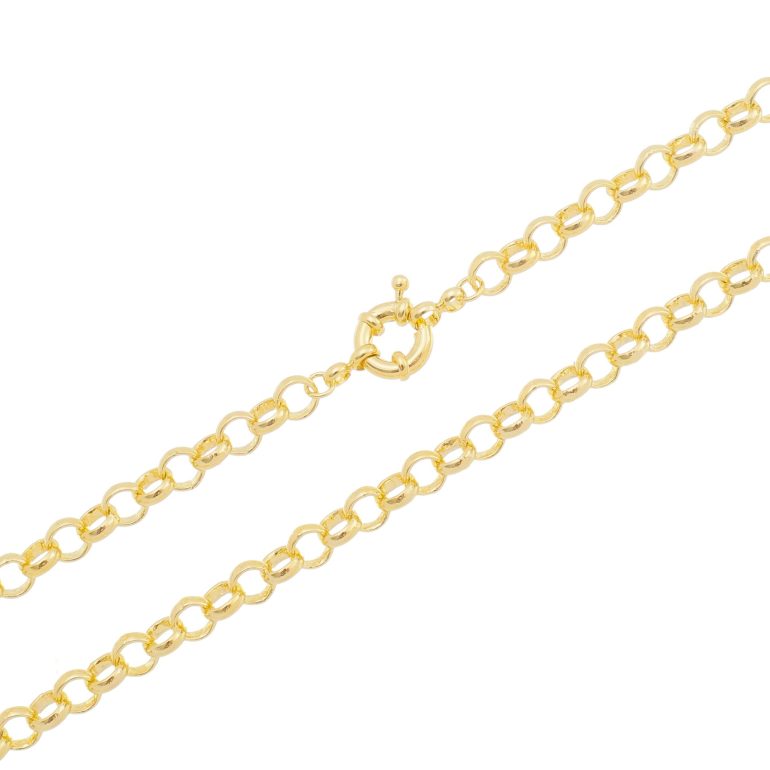 Corrente Elo Port. Grossa 6,0mm. 60cm - Ouro 5mls