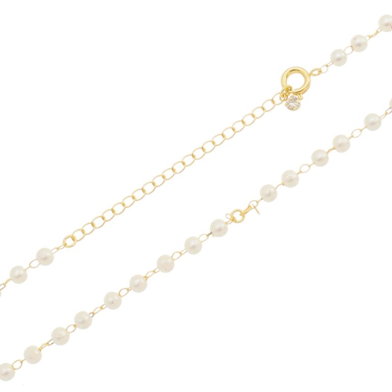 Corrente Pérolas 60cm - Ouro 5mls