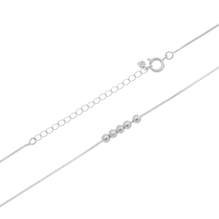 Corrente Veneziana com Bolinhas 50cm - Ródio