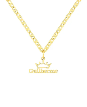 [Golden Belle] GB020 Nome Masc. Infantil Com Coroa Corrente Gucci 35 cm