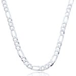 Corrente 3x1 Grossa 6mm. 60cm. Prata 925