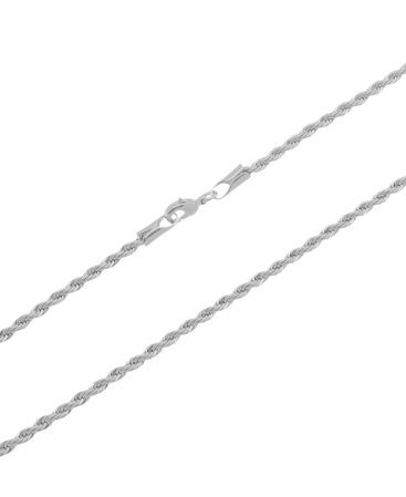 Corrente Cordão Baiano 2,5mm. 60cm - Ródio