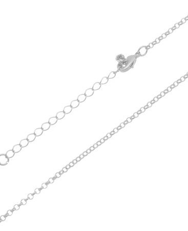 Corrente Elo Port. Fina 2,0mm.  45cm - Ródio