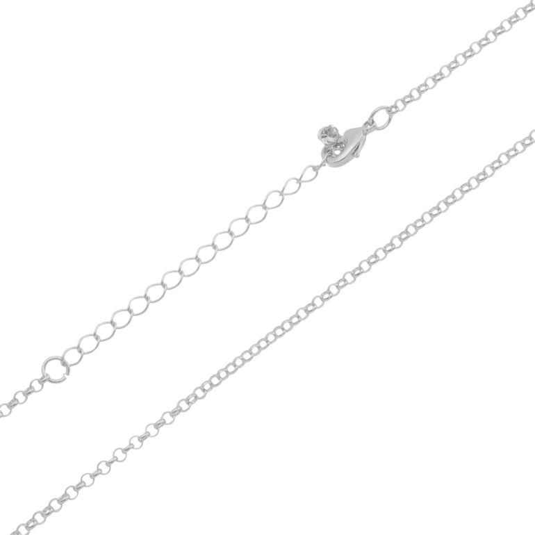 Corrente Elo Port. Fina 2,0mm.  60cm - Ródio