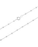 Corrente Veneziana de Bolinhas 45cm - Ródio