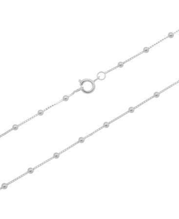 Corrente Veneziana de Bolinhas 35cm - Ródio