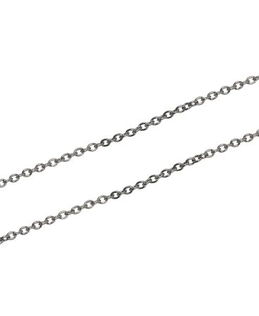 Corrente Cadeadinho Fina 1,0mm 50cm - Inox