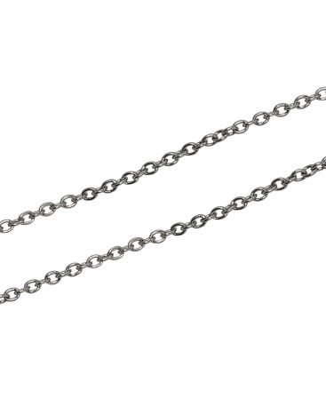 Corrente Cadeadinho Média 2,0mm 50cm - Inox